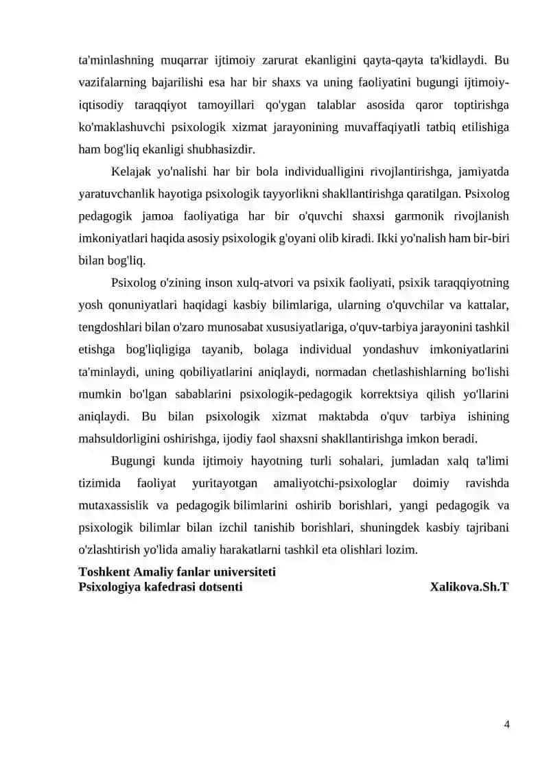 MAKTABDA IJTIMOIY-PSIXOLOGIK XIZMATLARNI TASHKIL ETISH 4