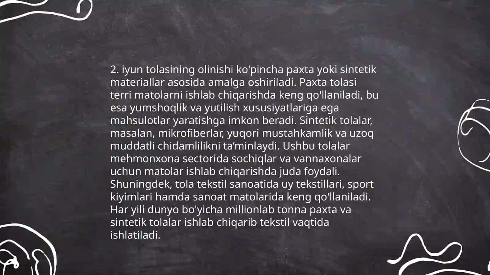 Tabiiy va kimyoviy tolalar 4
