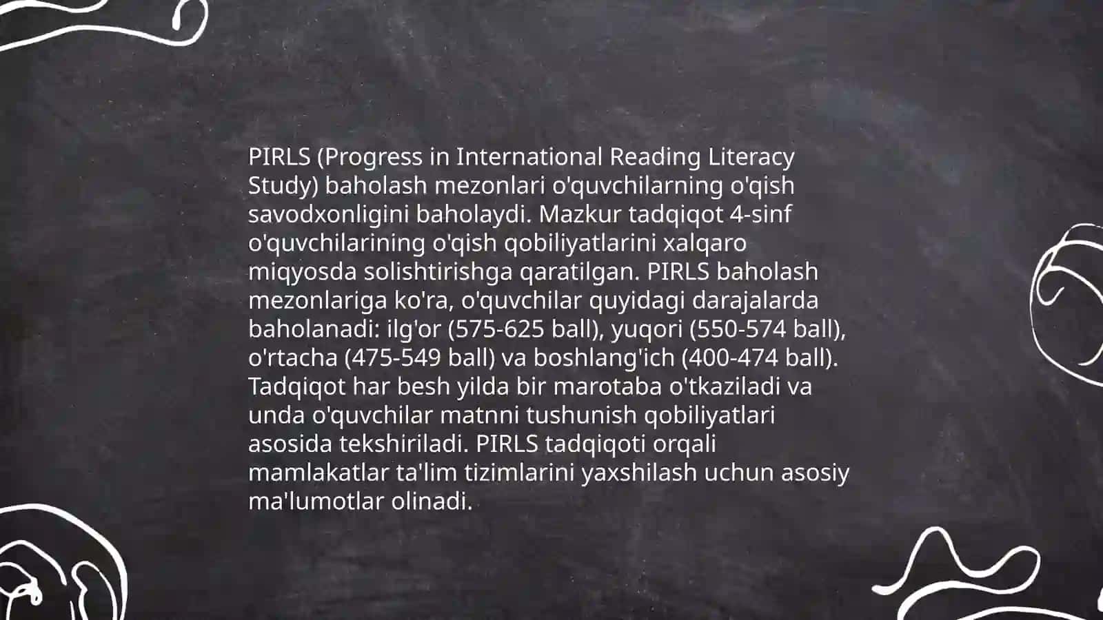 PIRLS xalqaro baxolash dasturi 4