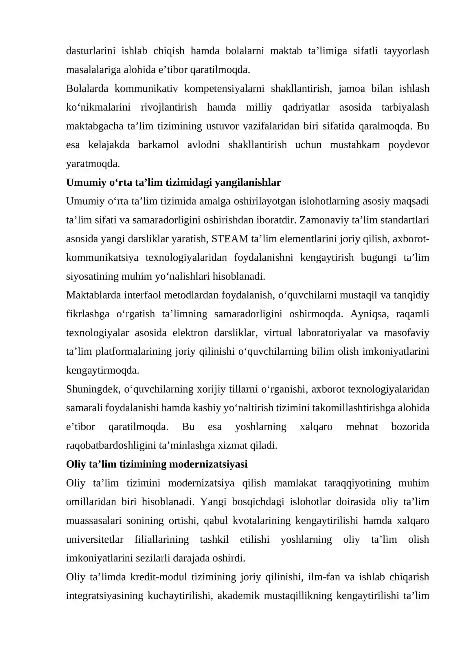 O'ZBEKISTON RESPUBLIKASI RIVOJINING YANGI BOSQICHLARI 4