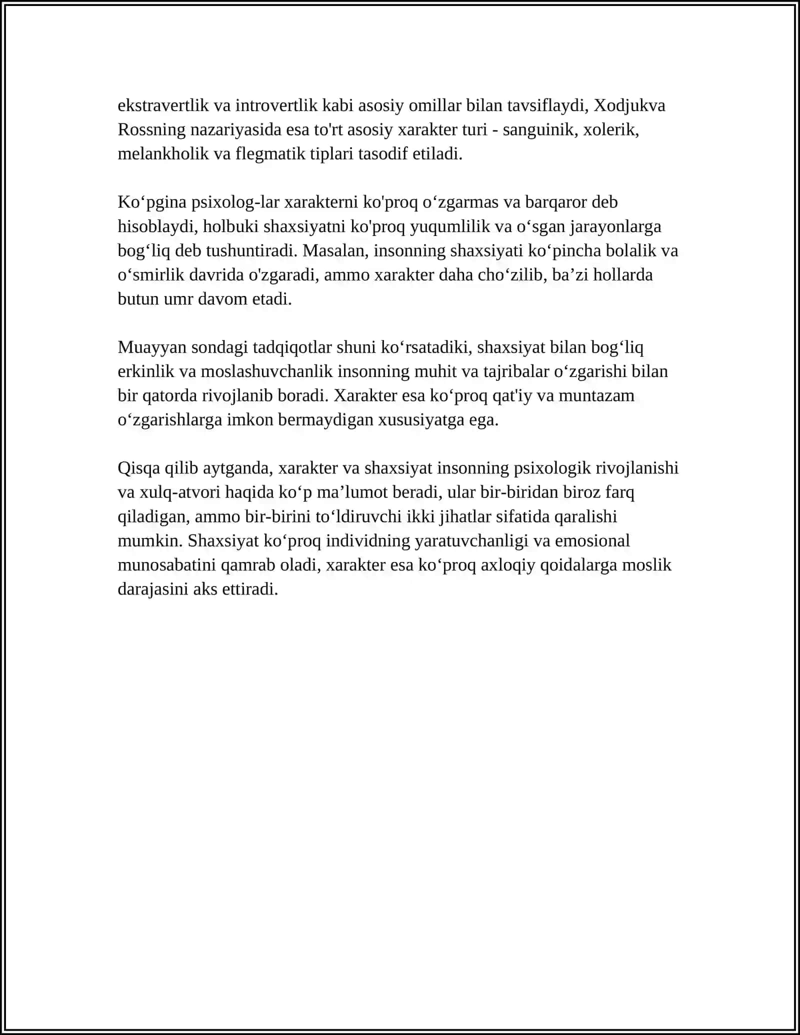 XARAKTER HAQIDA TUSHUNCHA 4