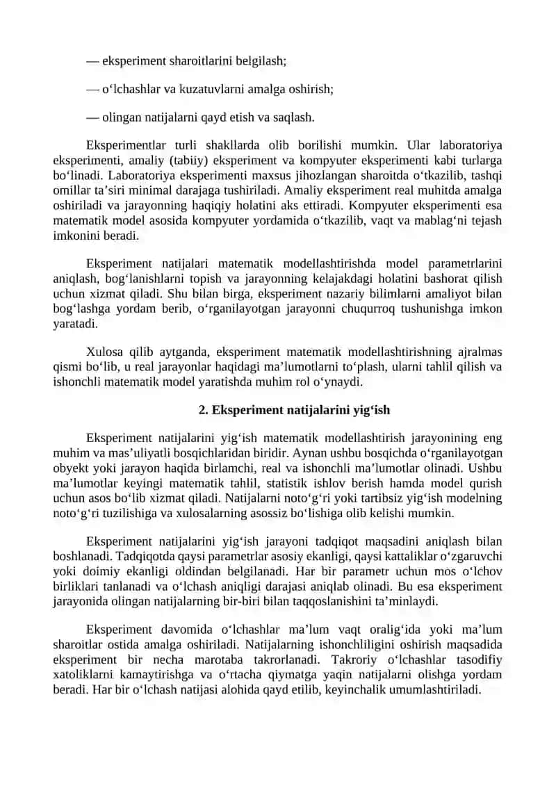 Matematik modellashtirish fanidan MUSTAQIL ISH 4