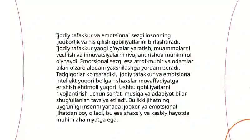 Kognitiv jarayonlar va ijodda emotsiyaning ro'li 4