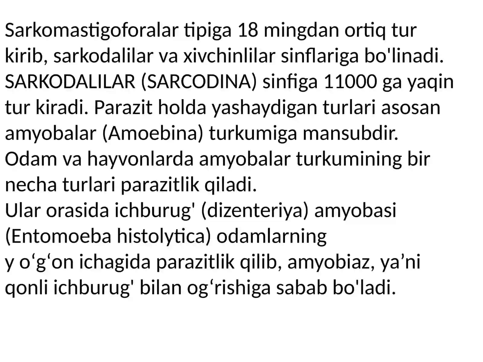 Birvako‘phujayraliparazitlarnio‘xshashligivafarqinianiqlash 4