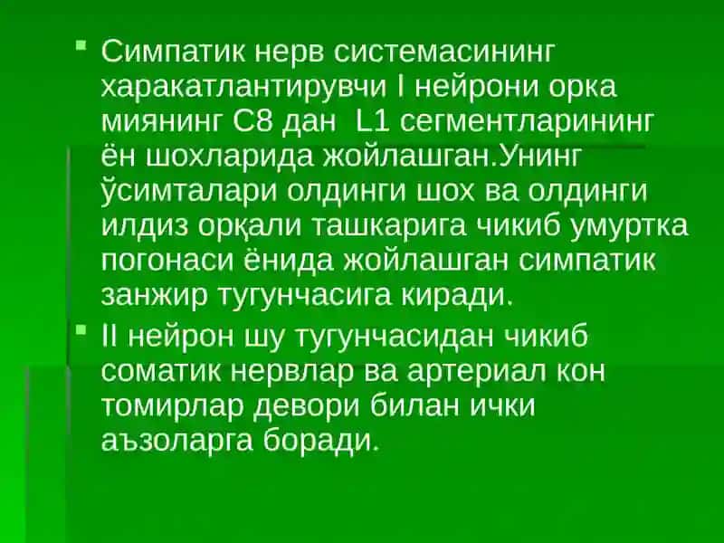 ВЕГЕТАТИВ АСАБ ТИЗИМ 4