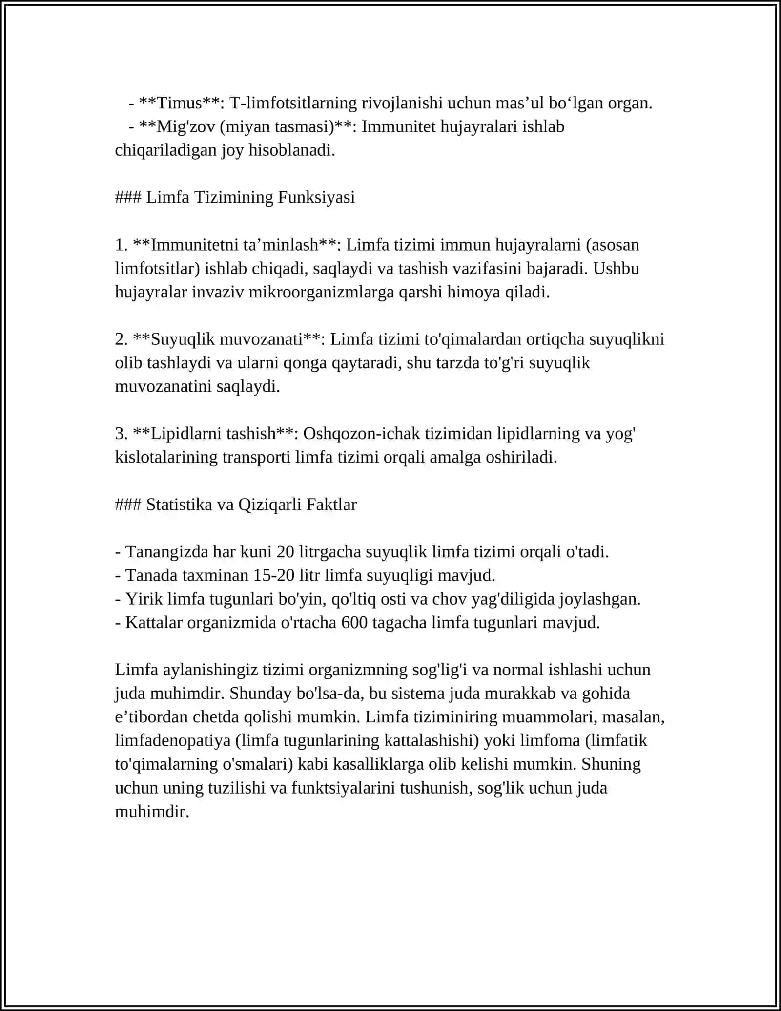 LIMFA AYLANISHI TIZIMINI OʻRGANISH 4