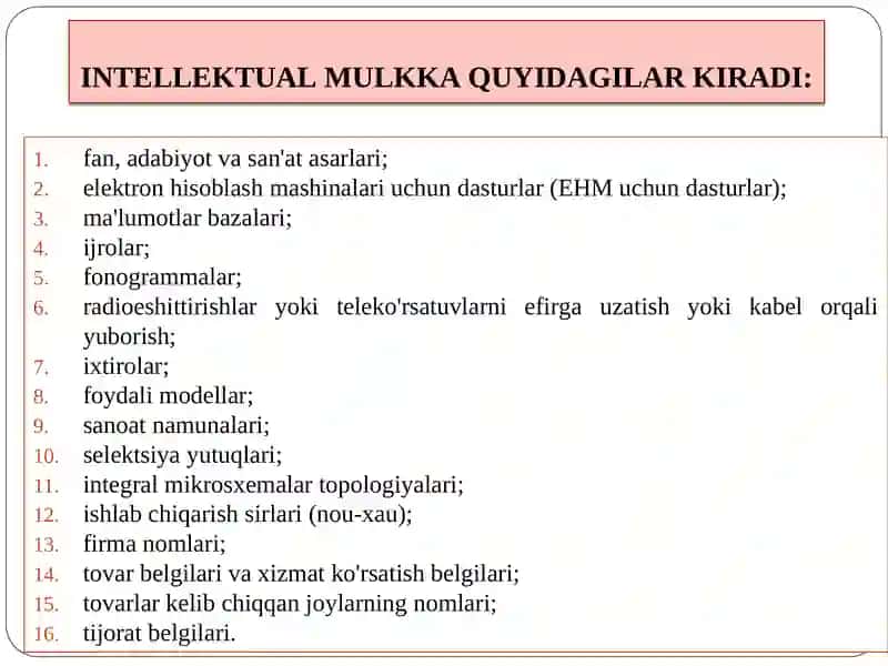 Intellektual mulkni himoya qilish masalalari 4