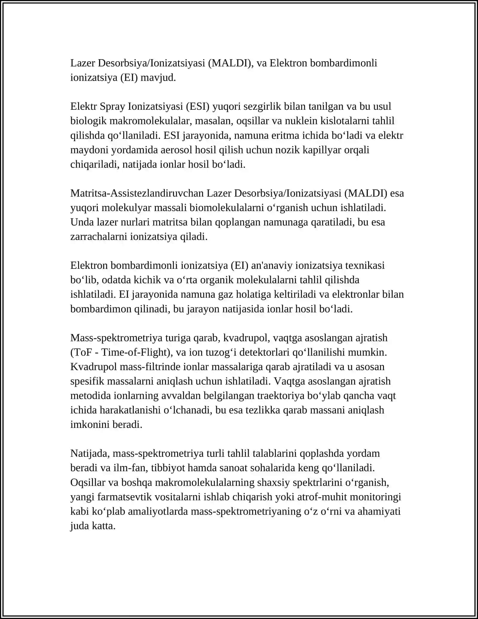 TOʻYINGAN VA ARAMATIK UGLEVODORODLARNING MASS-SPEKTRLARI 4