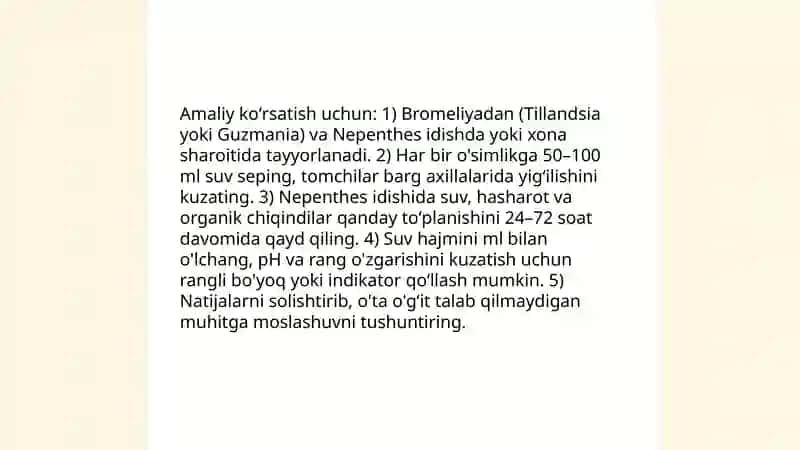 Tikan va suyuqlik yig'uvchi barglar 4