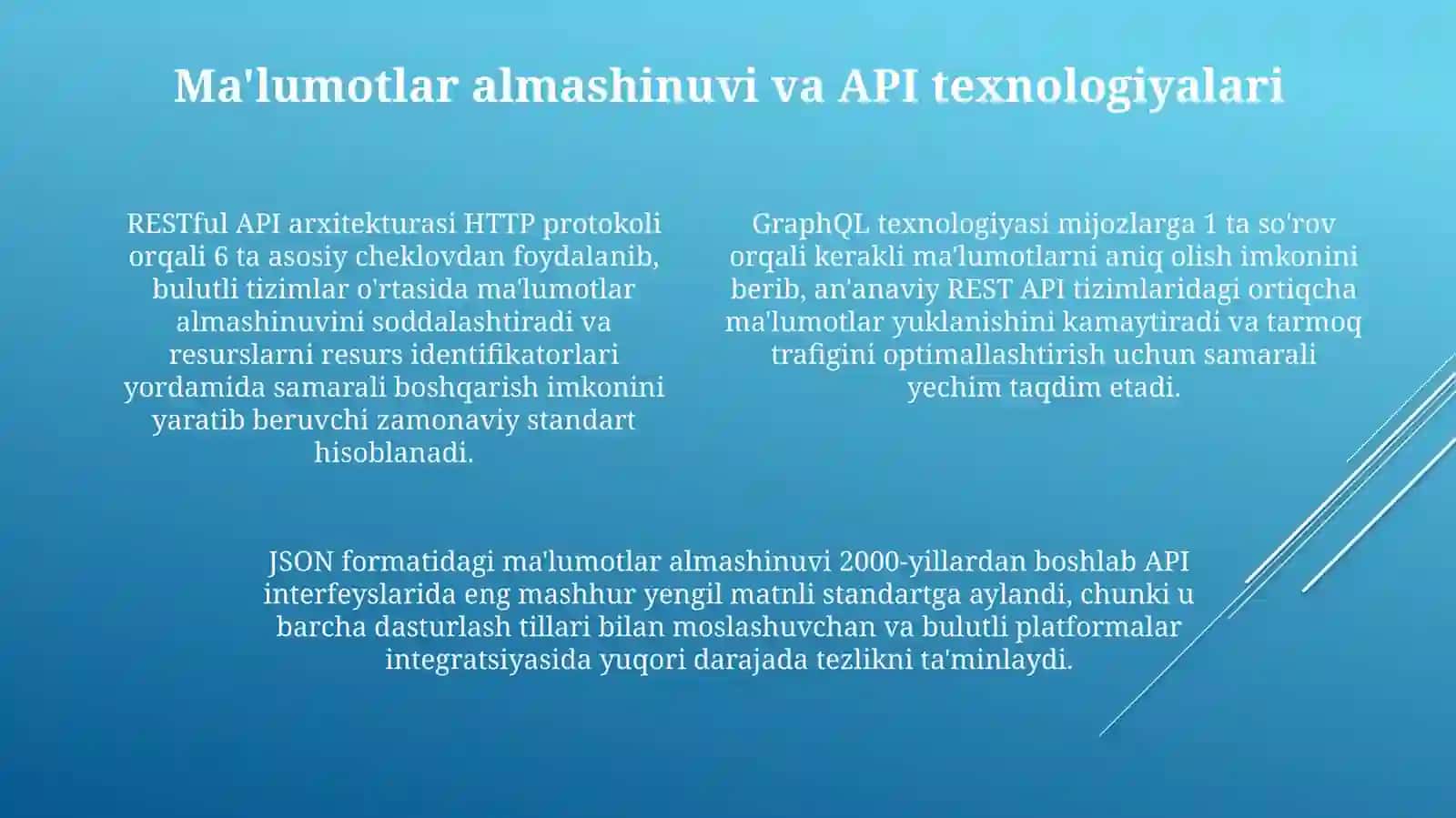 Bulutli hisoblash va malumotlar almashinuvi standartlari 4