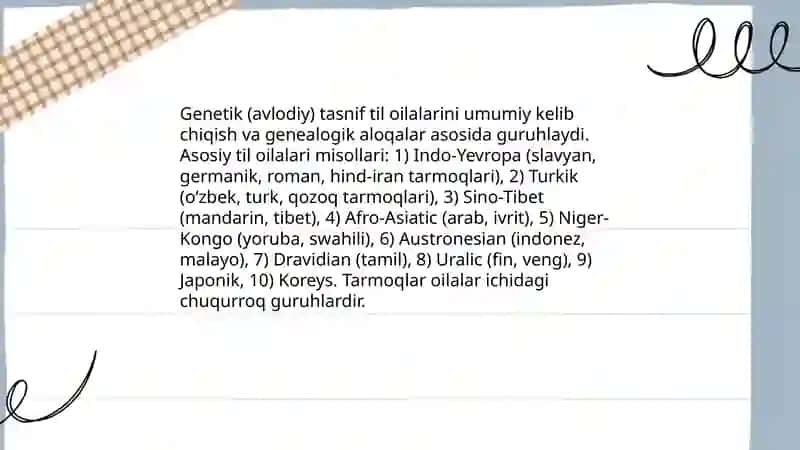 Dunyo tillari va ularning tasnifi 4