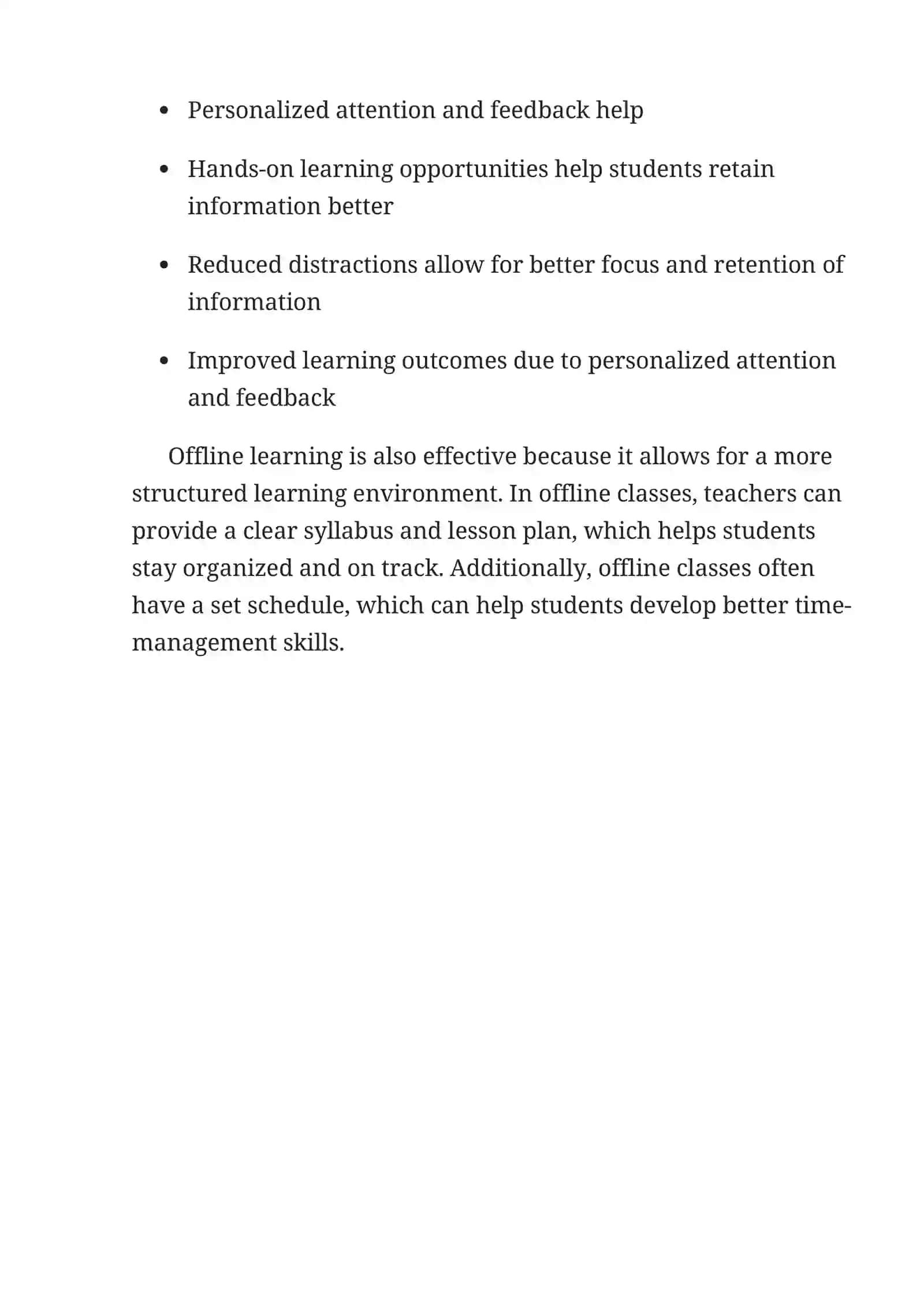 Advantages of offline education 4