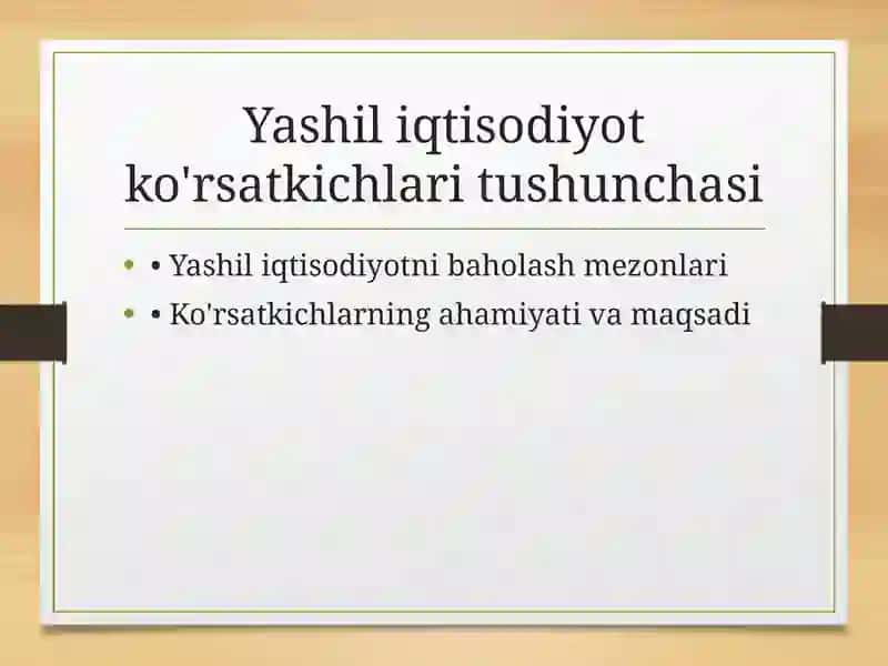 Yashil iqtisodiyot ko'rsatkichlari 4