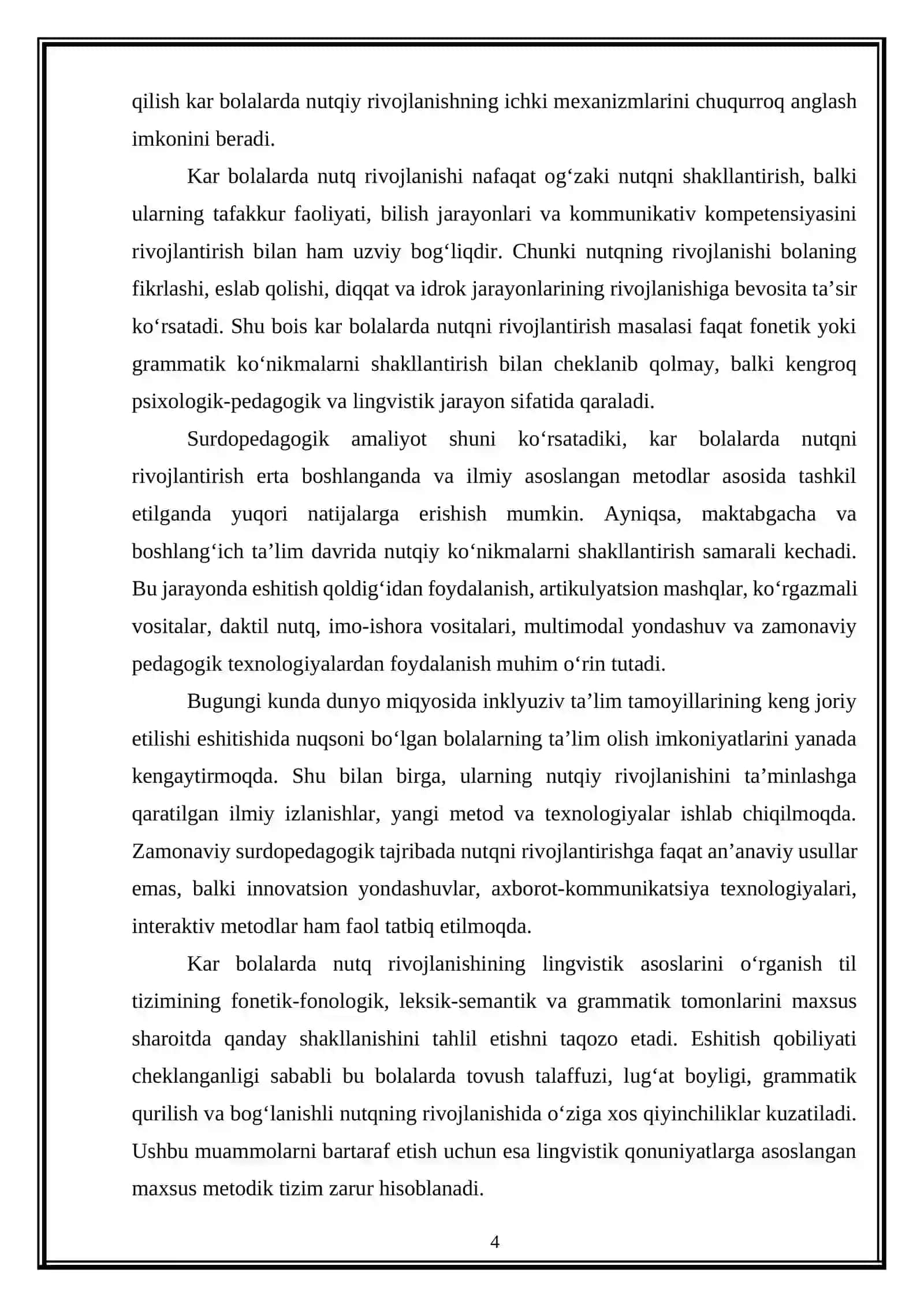 Kar bolalarda nutq rivojlanishining lingvistik asoslari 4