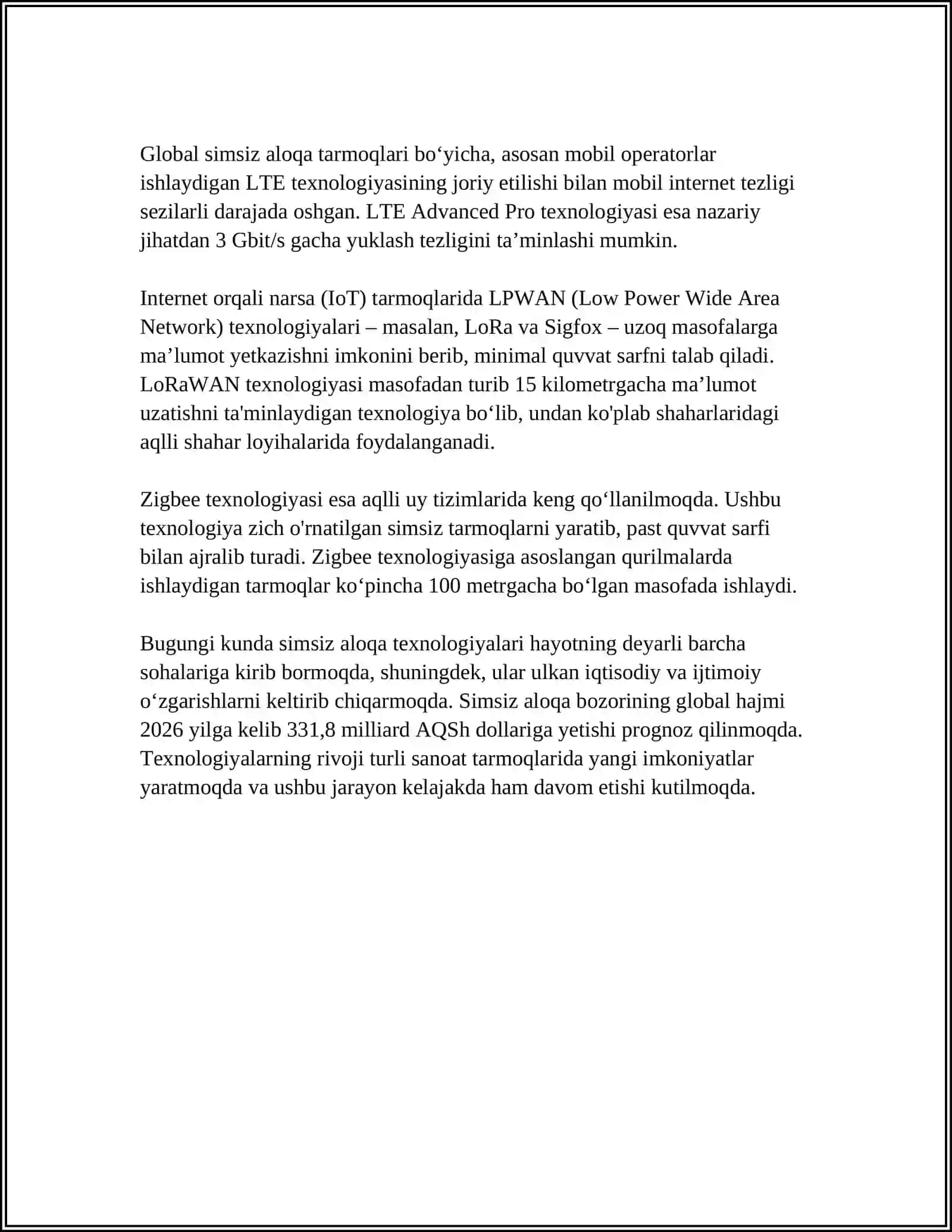 SIMSIZ AXBOROTNI UZATISH MUHITLARI 4