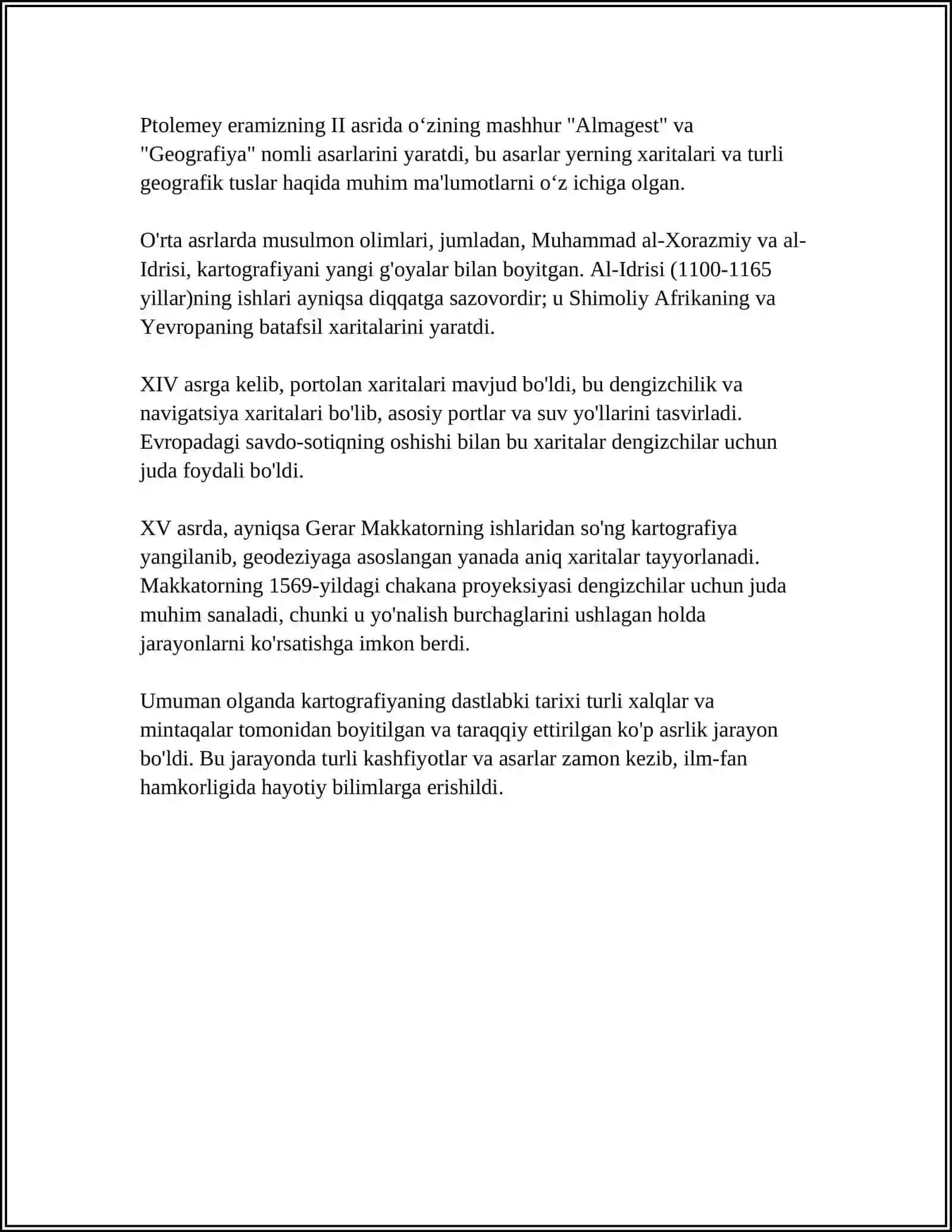 TARIXIY KARTOGRAFIYANING SHAKLLANISHI VA TARAQQIYOTI 4