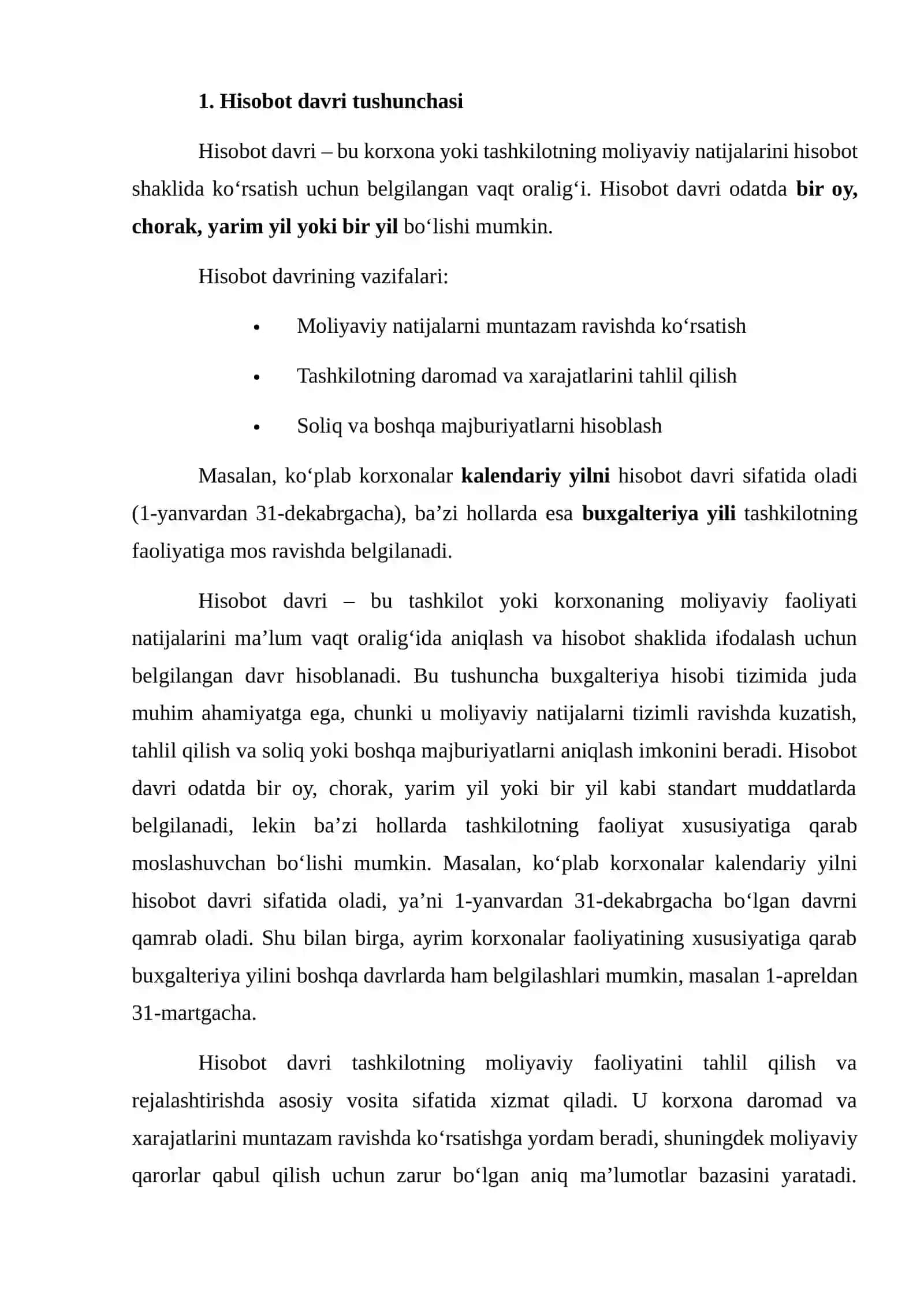 HISOBOT DAVRI VA HISOBOT SANASI 4