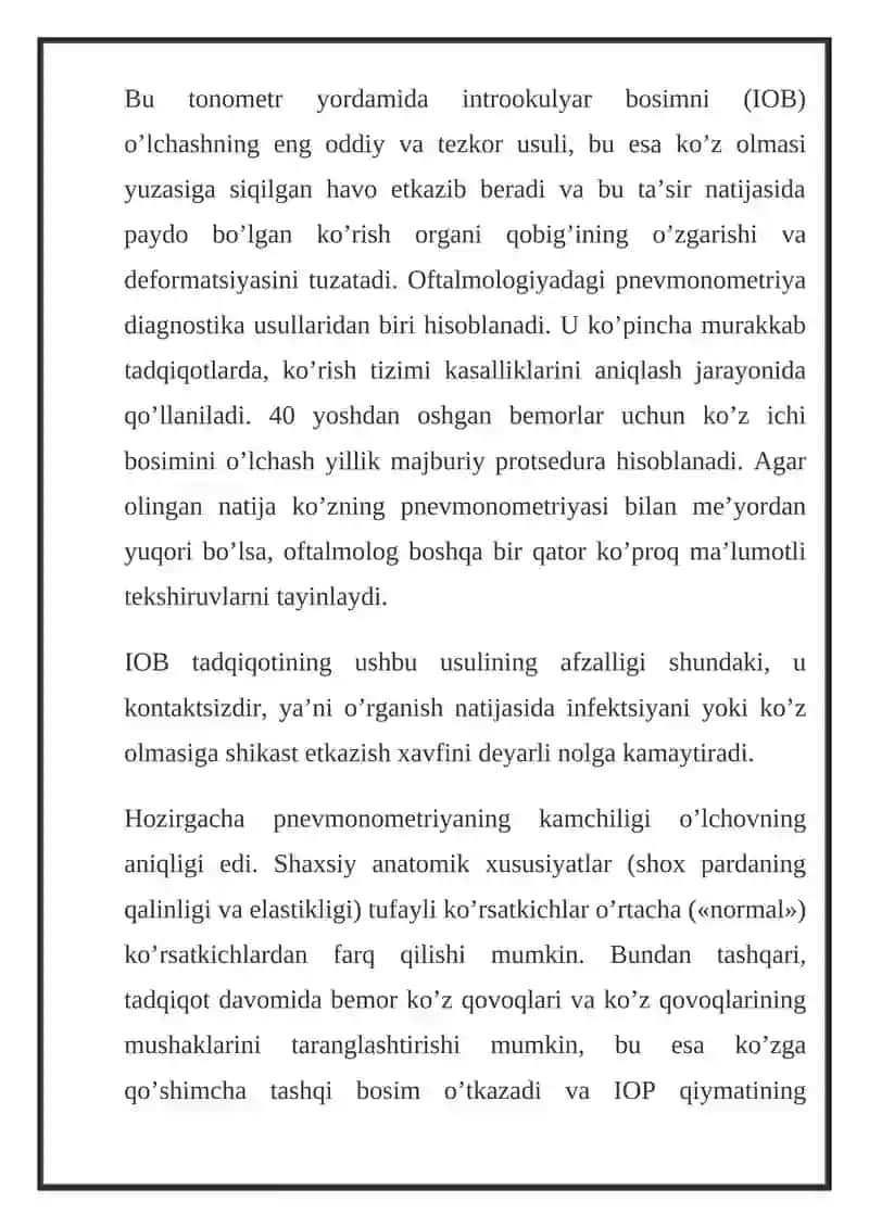 Ko'z ichi bosimini o'lchash 4