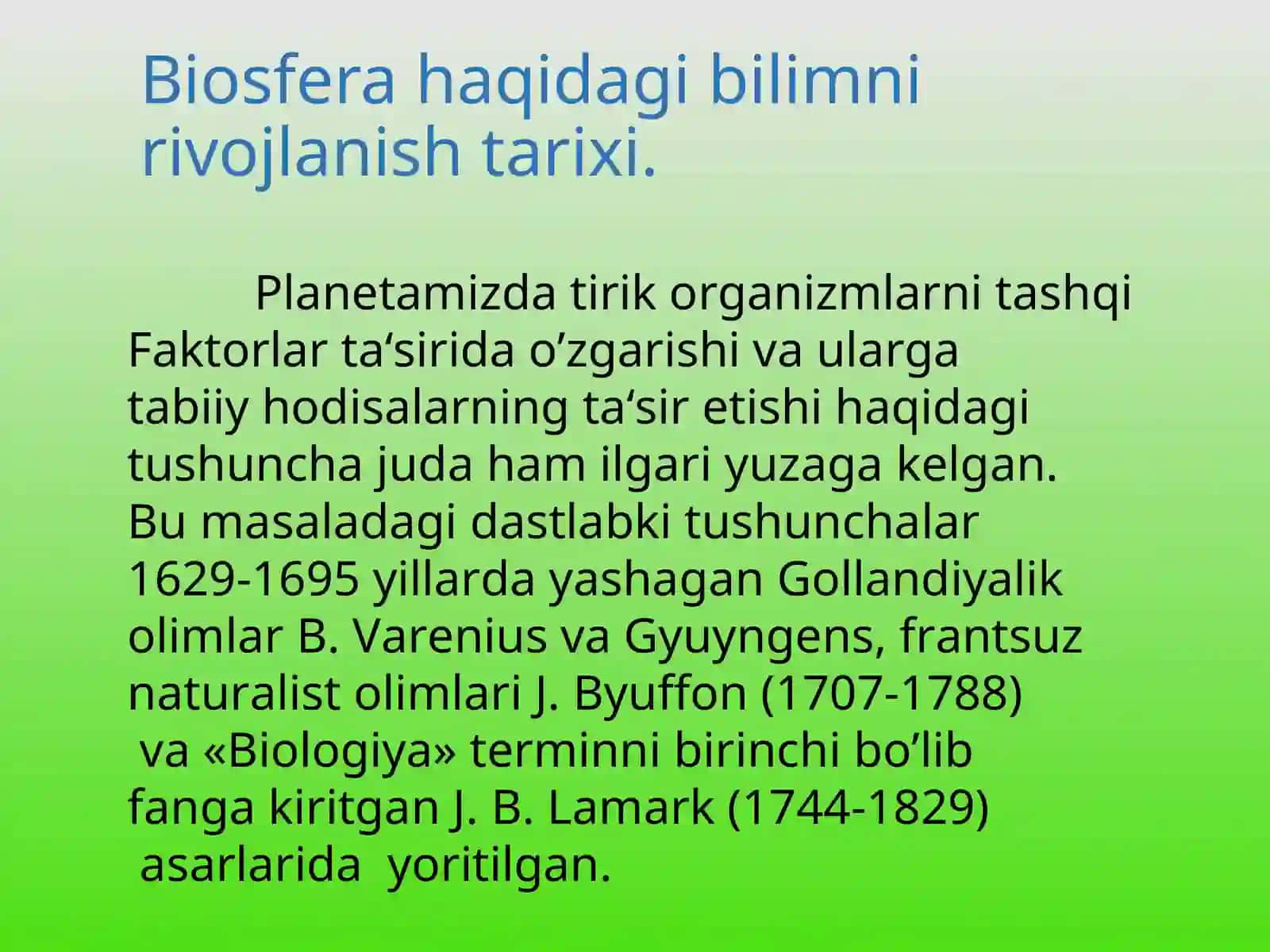 Biogeografiya fanidan ta'lim 4
