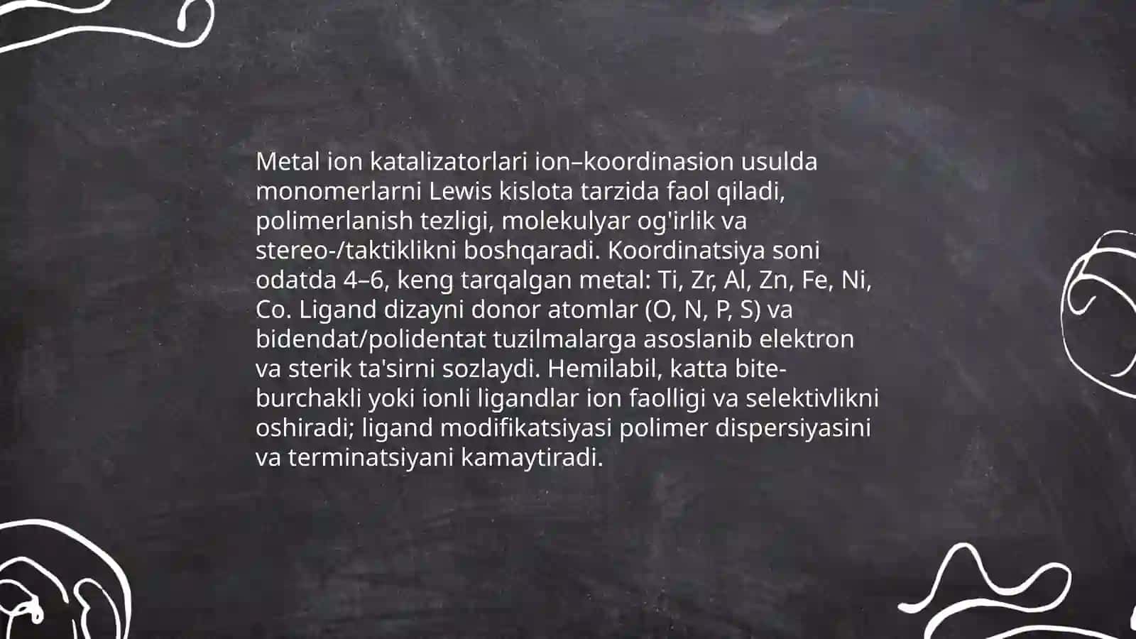 Ion–koordinasion usulda olinadigan sanoat polimerlari 4