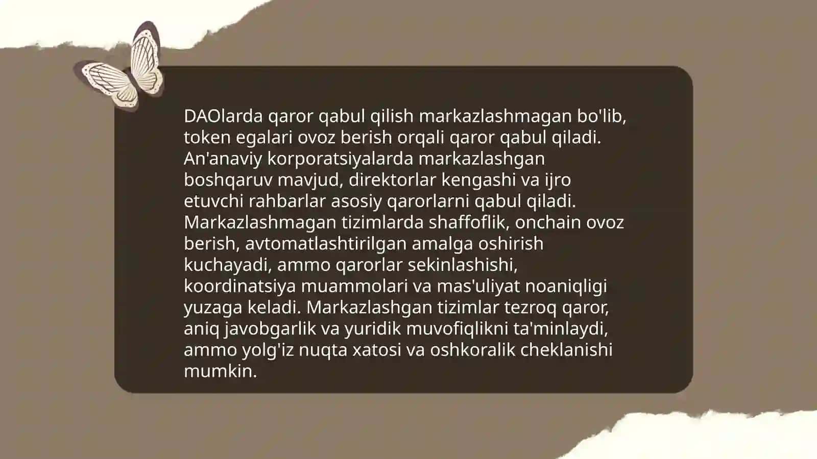 DAO boshqaruv modeli 4