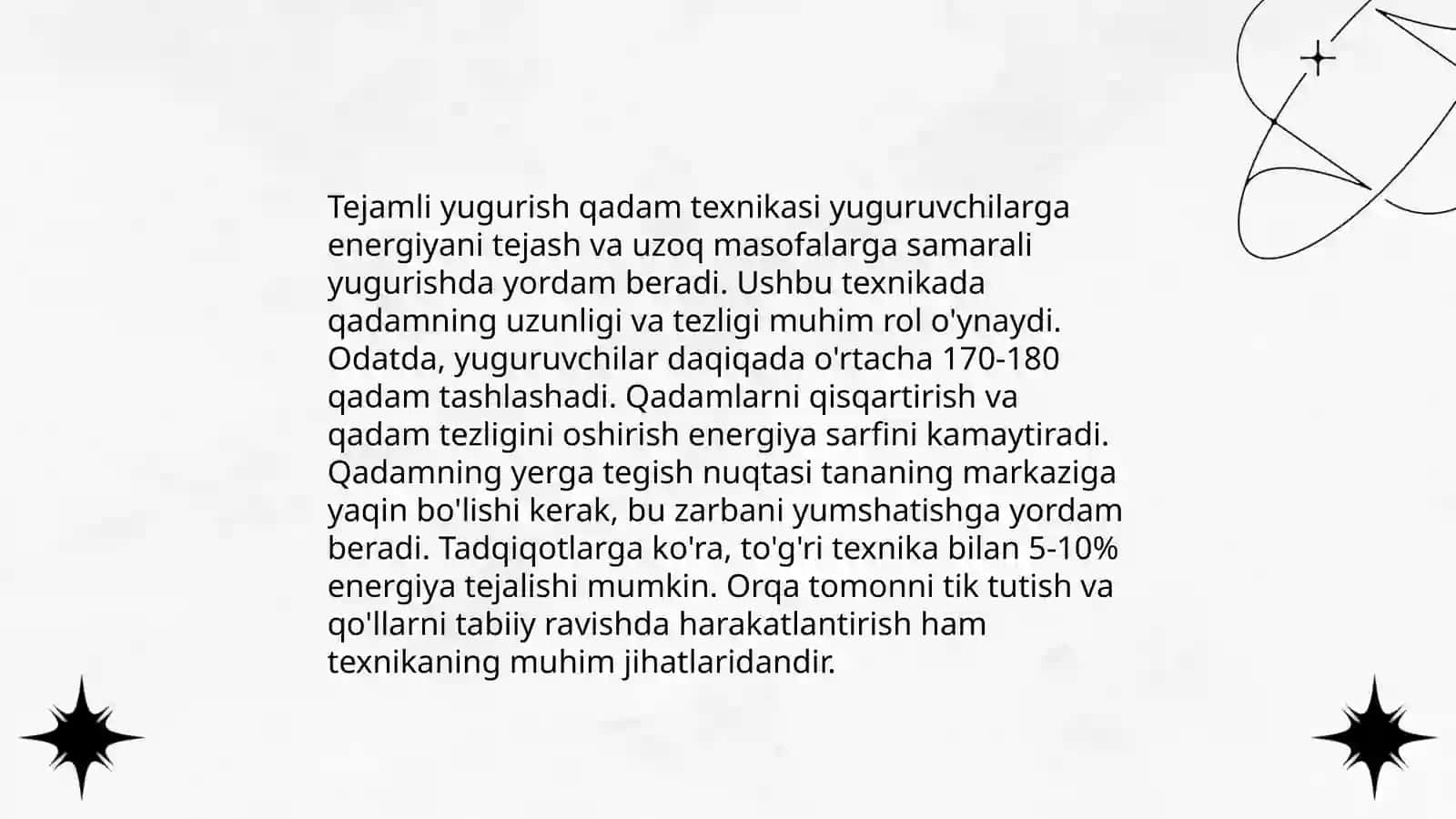 Qisqa masofaga yugurish texnikasi 4