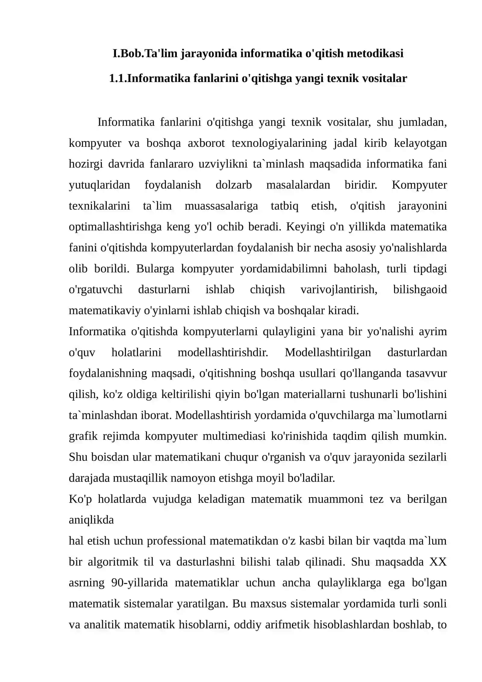 TA'LIM JARAYONIDA INFORMATIKA O'QITISH METODIKASI 4