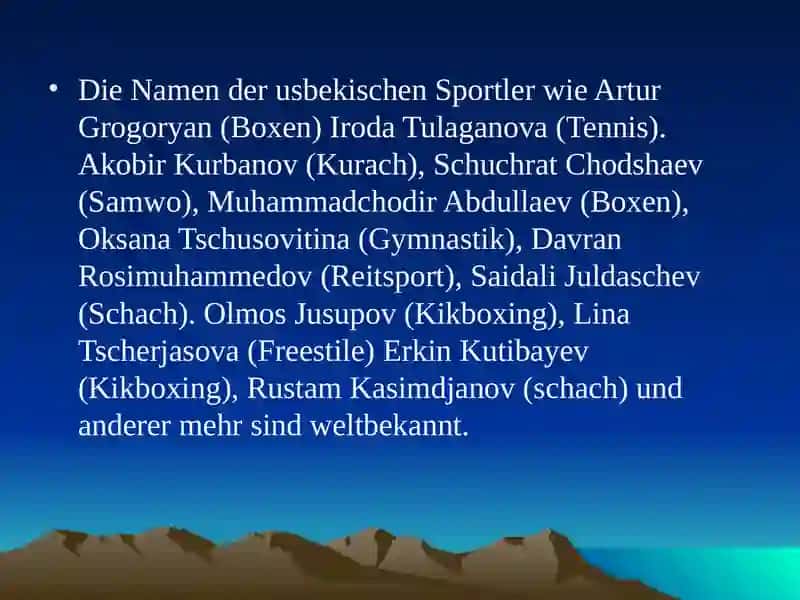 Die Sportarten 4
