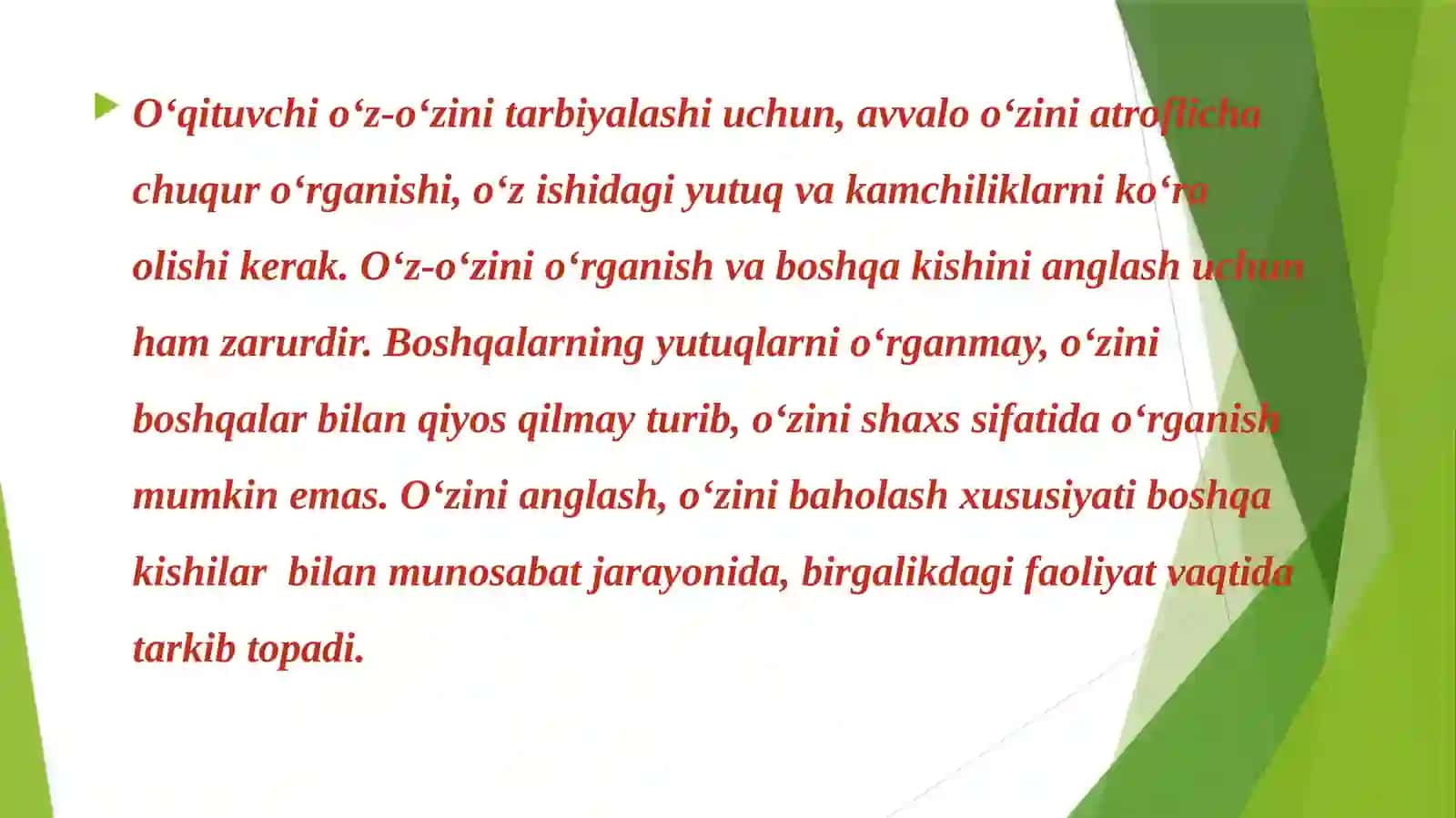 O'zini-o'zinazoratqilish savollari 4