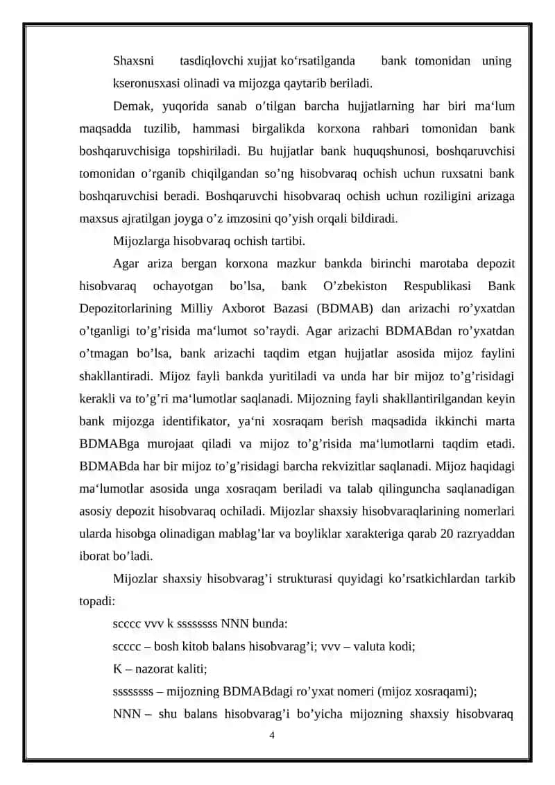 Bank hisobvarag’i ochish tartibi 4