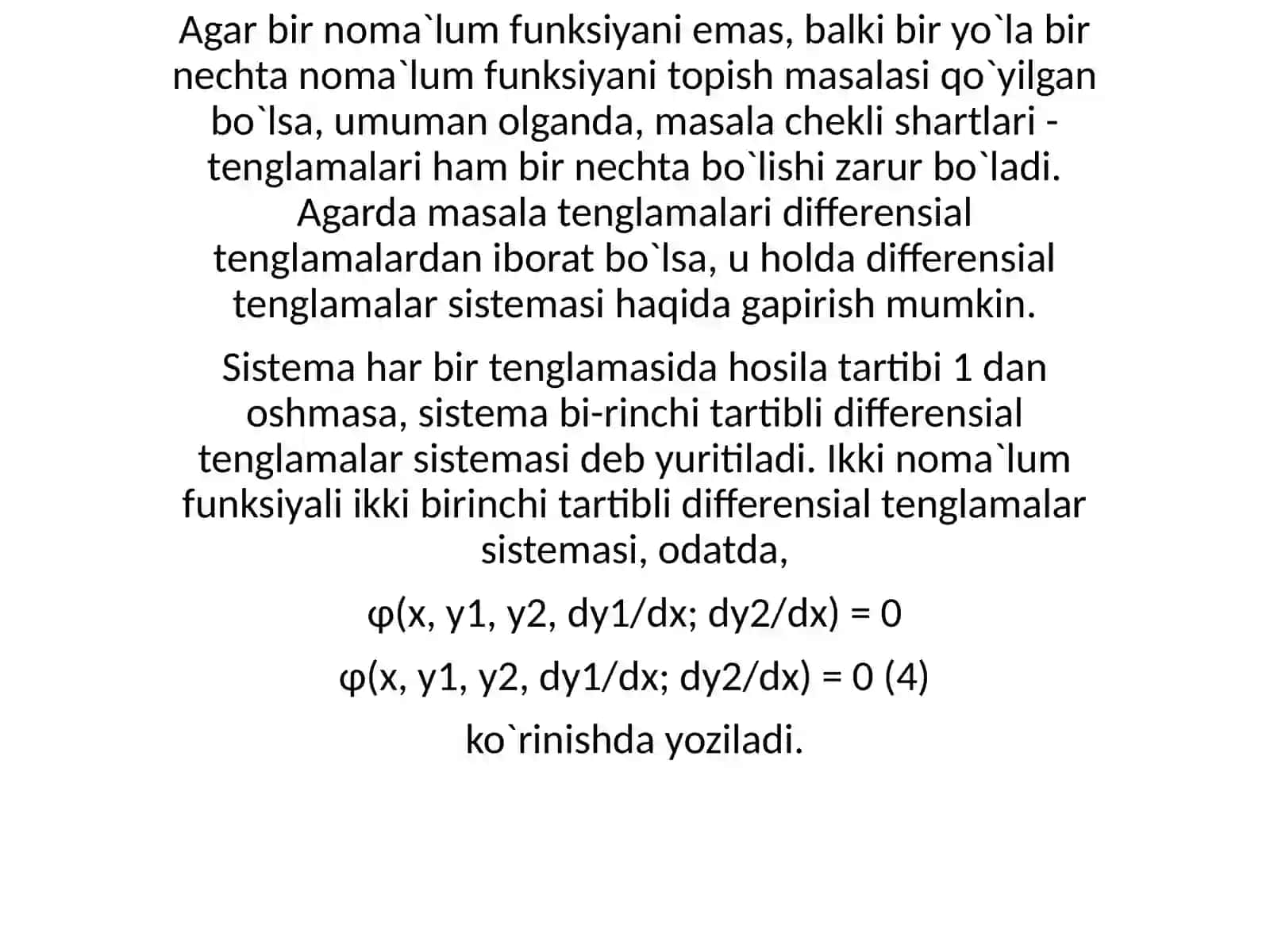 Yuqori tartiblidifferensial tenglamalar 4