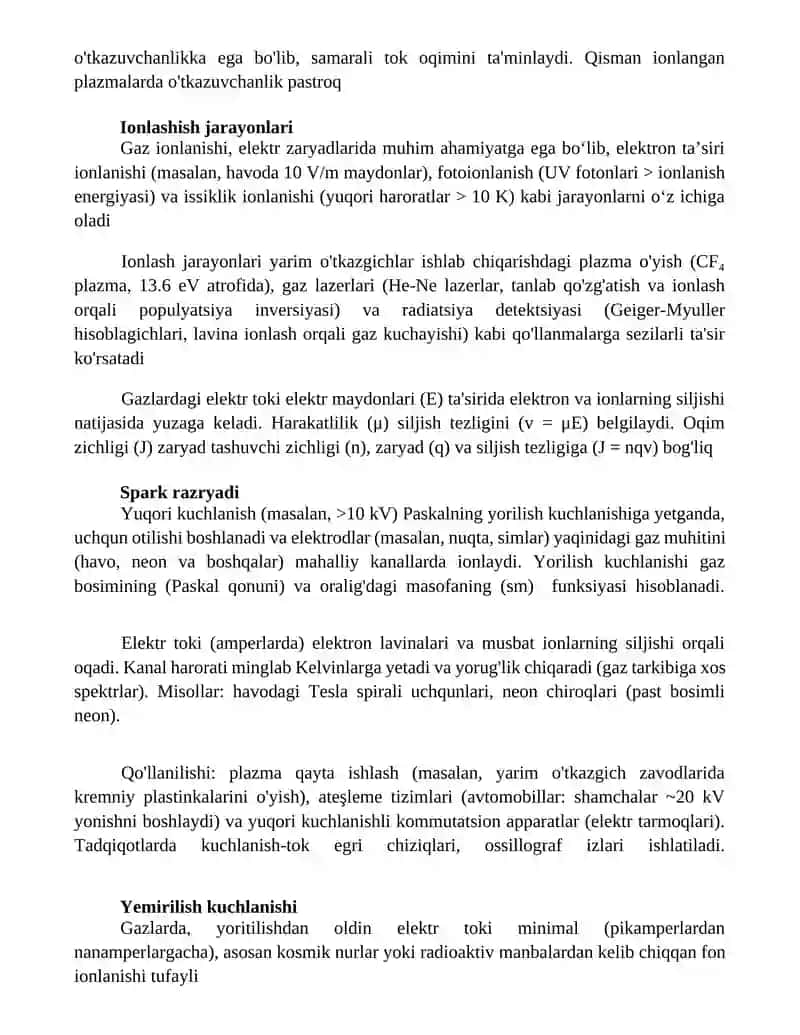 Gazlarda elektir toʻki 4