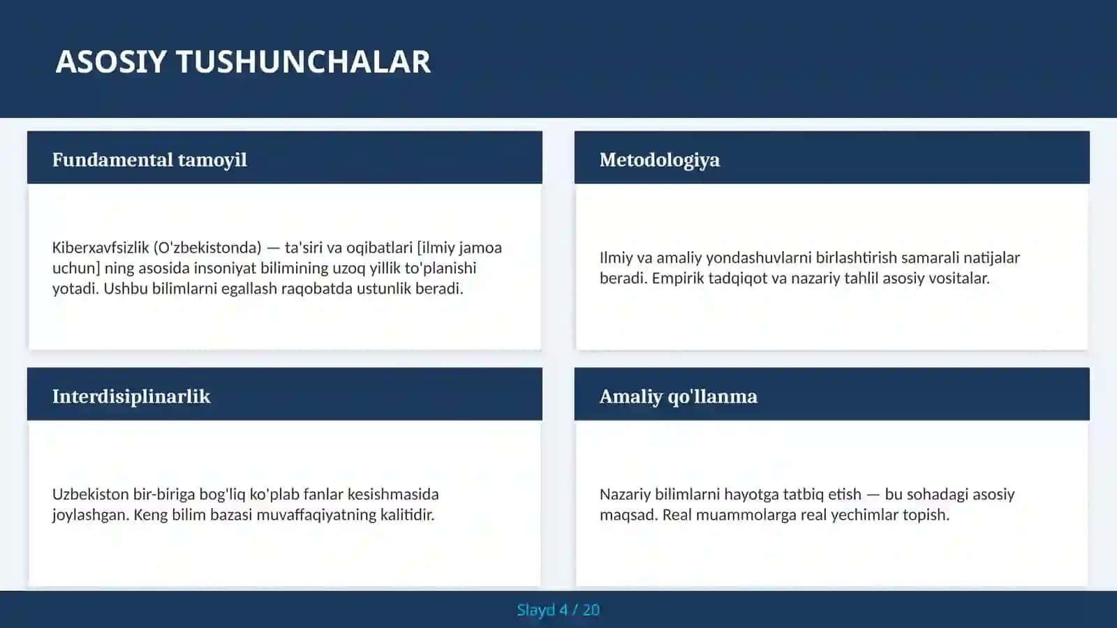 KIBERXAVFSIZLIK (O'ZBEKISTONDA) — TA'SIRI VA OQIBATLARI [ILMIY JAMOA UCHUN] 4