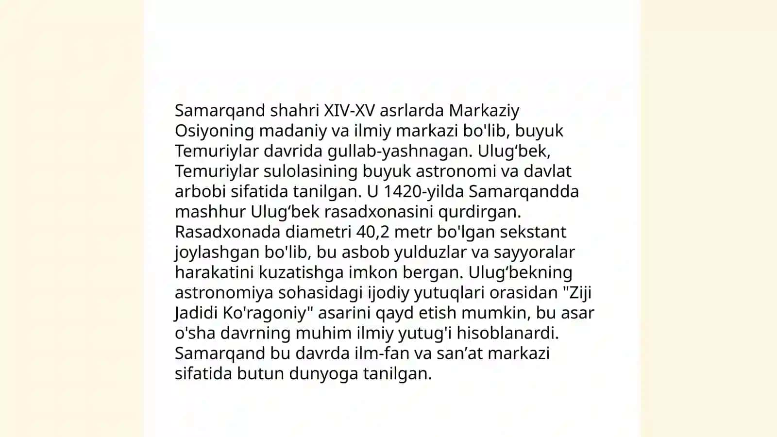 Ulugʻbekning hayoti va tarixi 4