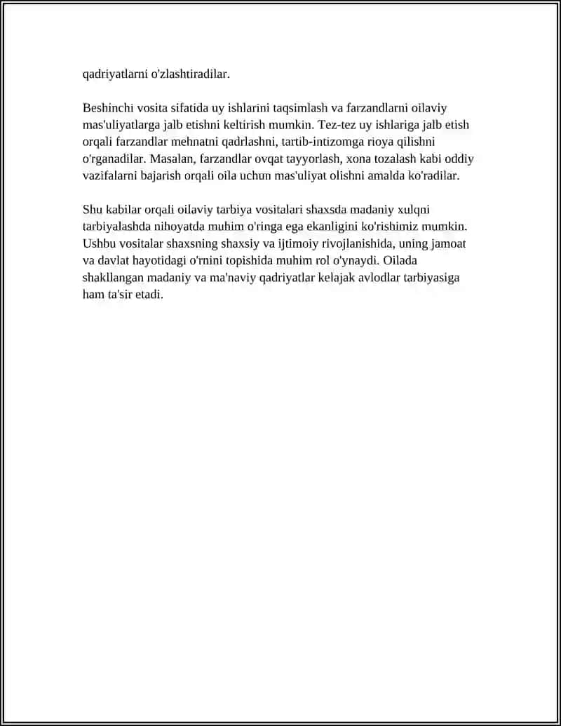 Oilaviy tarbiya vositalari 4