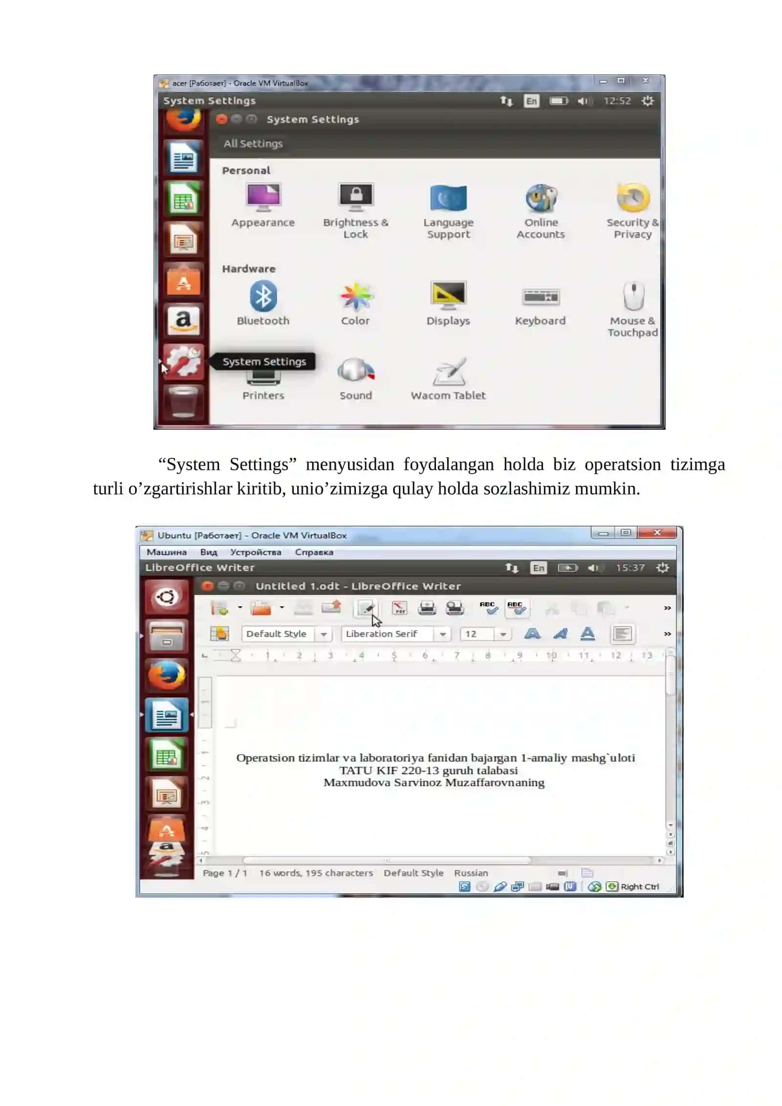 Linux operatsion tizimida ishlash ko’nikmalarini hosil qilish 4