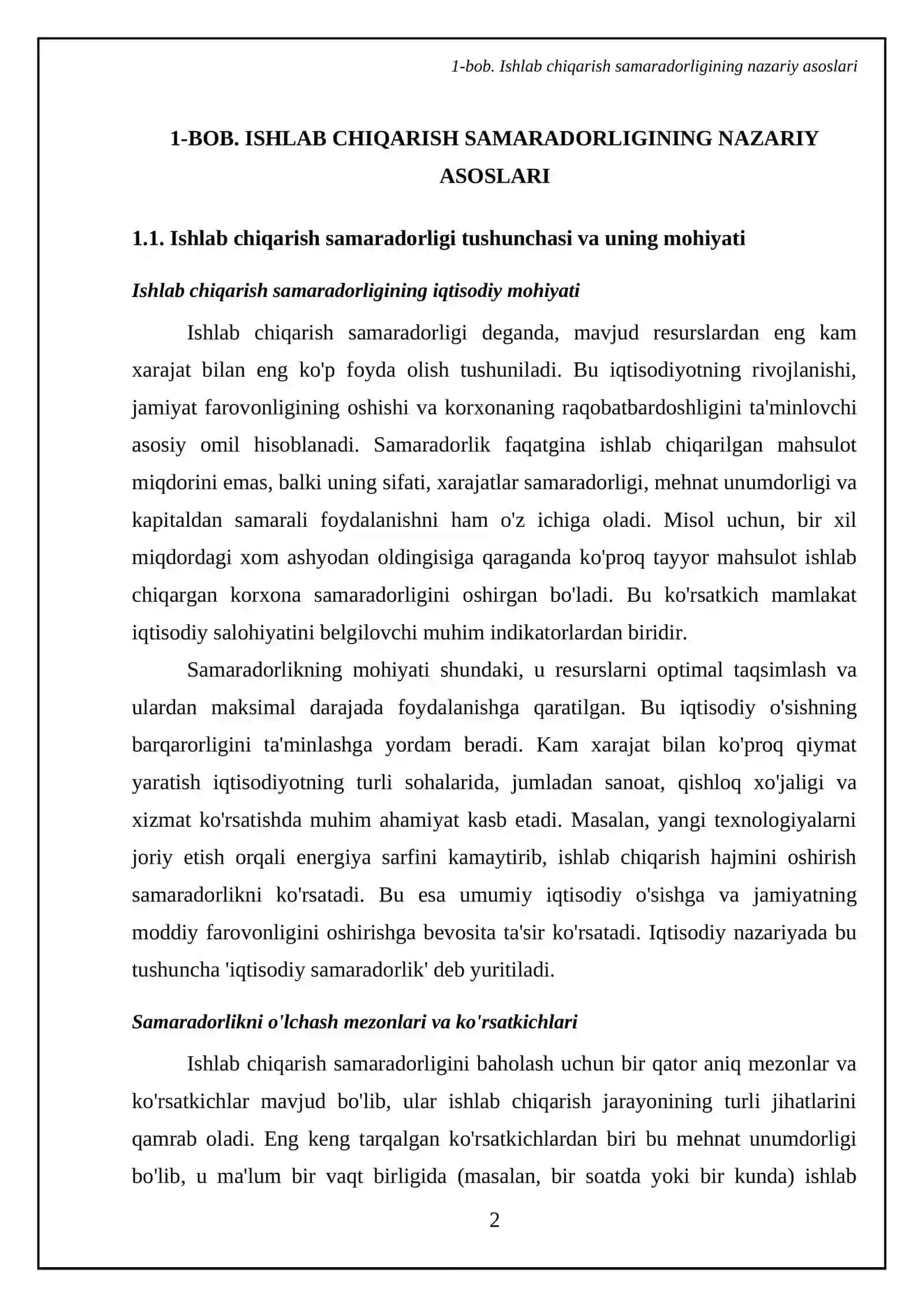 Ishlab chiqarish samaradorligi va uni orttirish omillari 4