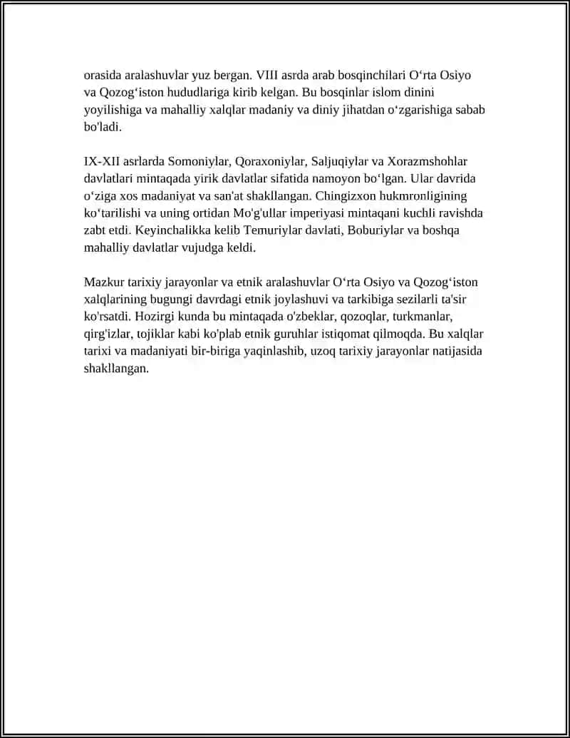 Oʻrta Osiyo va Qozogʻiston xalqlarining etnogenezisi 4