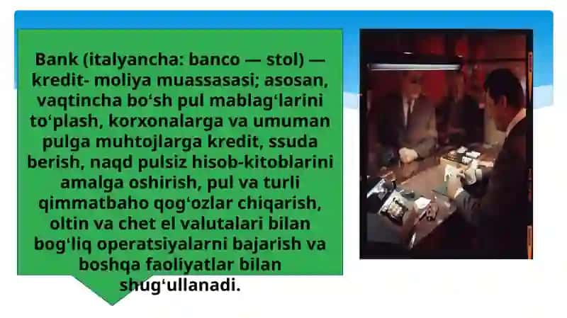 PUL VA BANKLAR TAQDIMOT ISHI 4