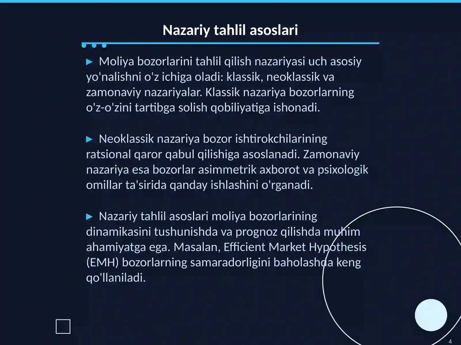 Moliya bozorlarini tahlil qilish usullari 4