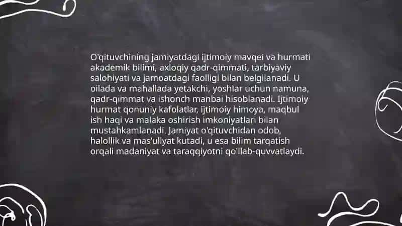 O'qituvchining jamiyatda tutgan o'rni 4