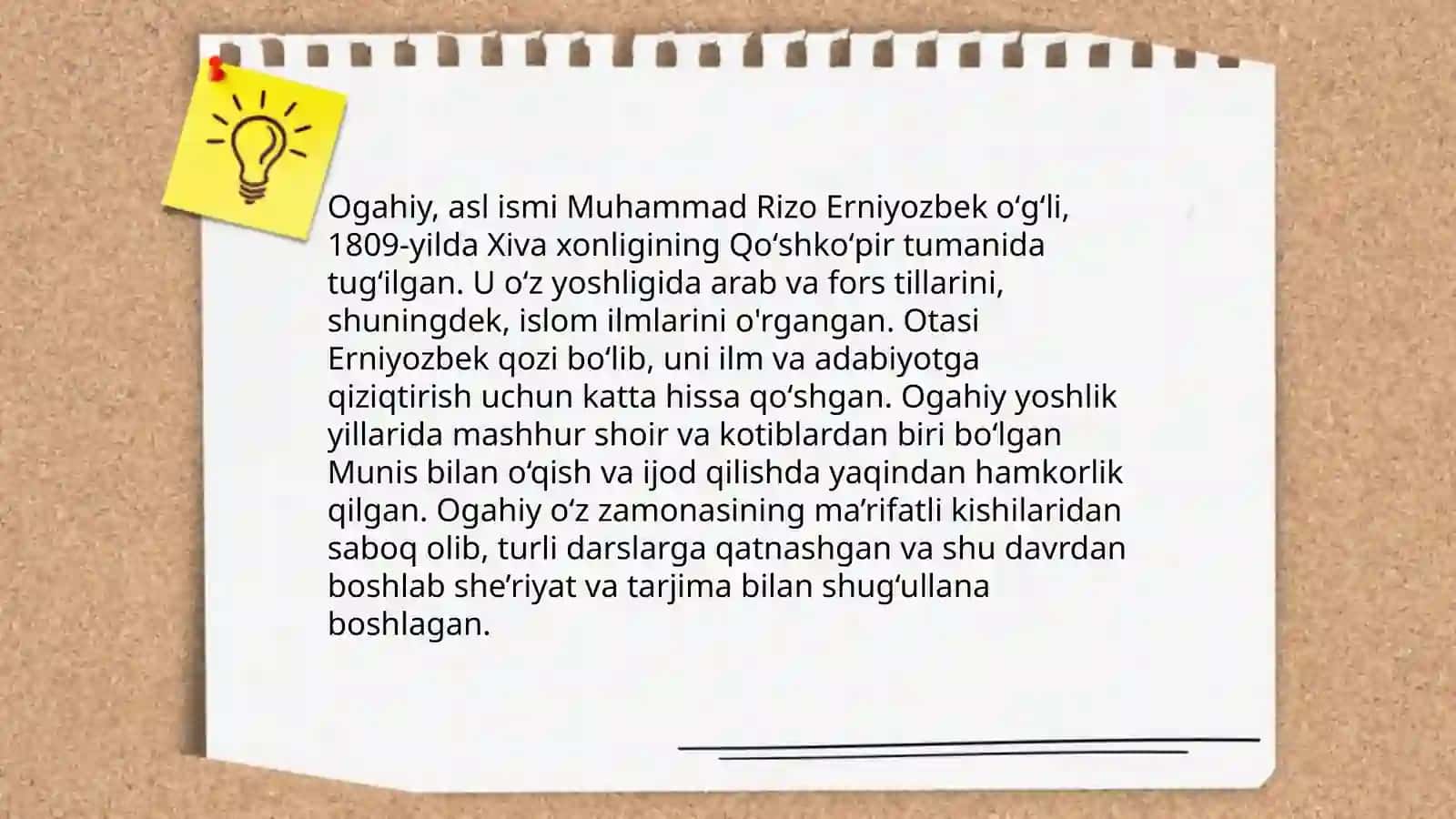 Ogahiy hayoti va ijodi merosi 4