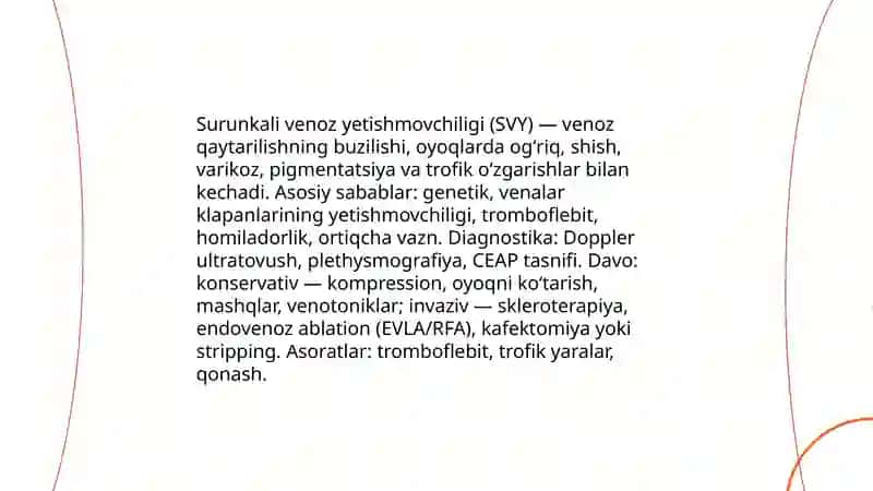 Vena va limfa tomirlari patologiyasi 4