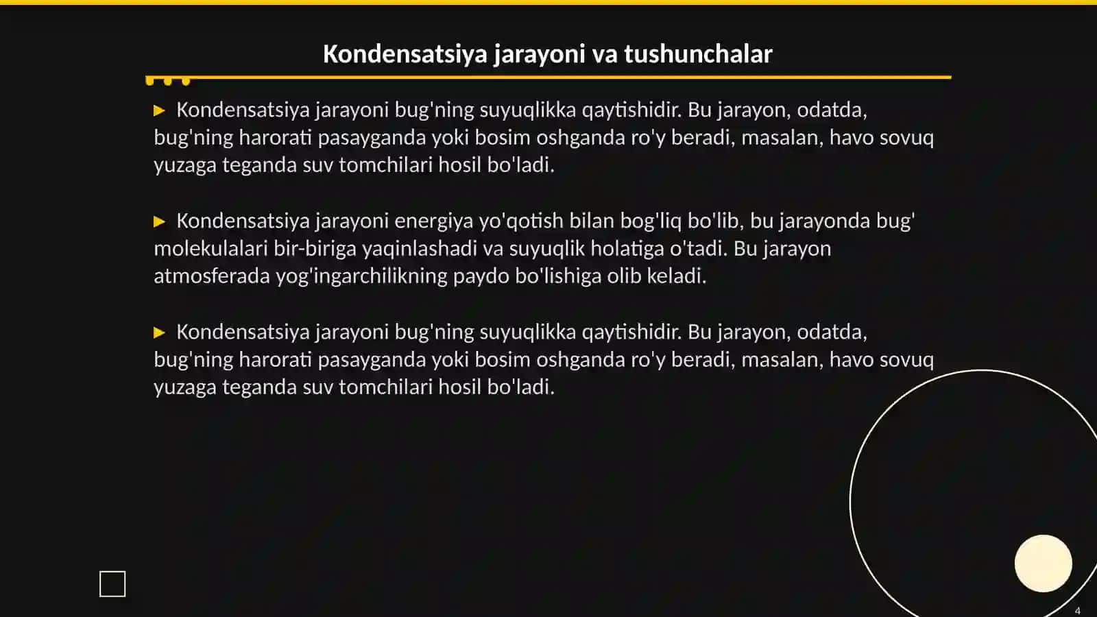 Bugʻlanish. Kondensatsiya. To'yingan bug‘. Namlik. Suyuqliklarning qaynashi 4