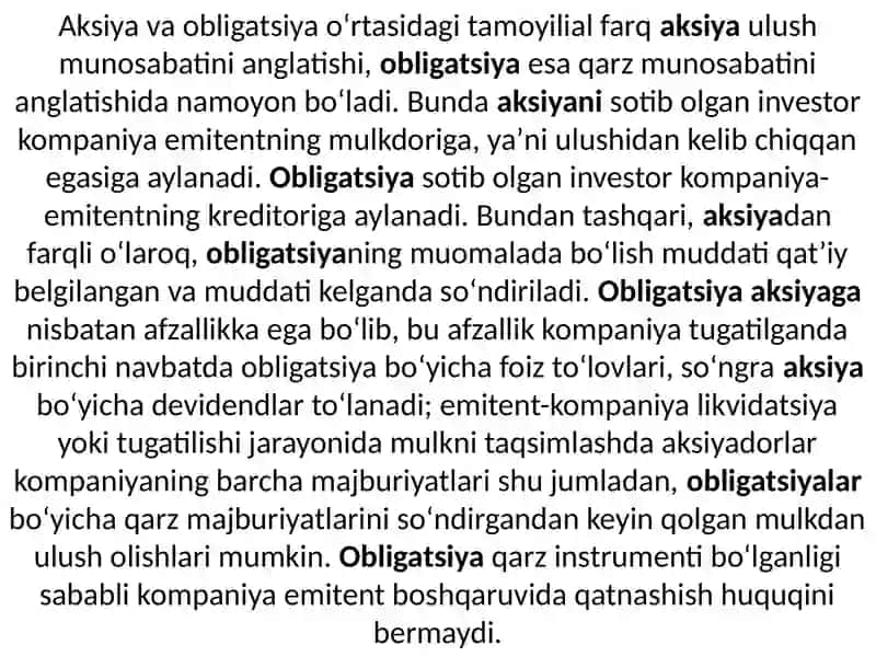OBLIGATSIYALAR BOZORI 4