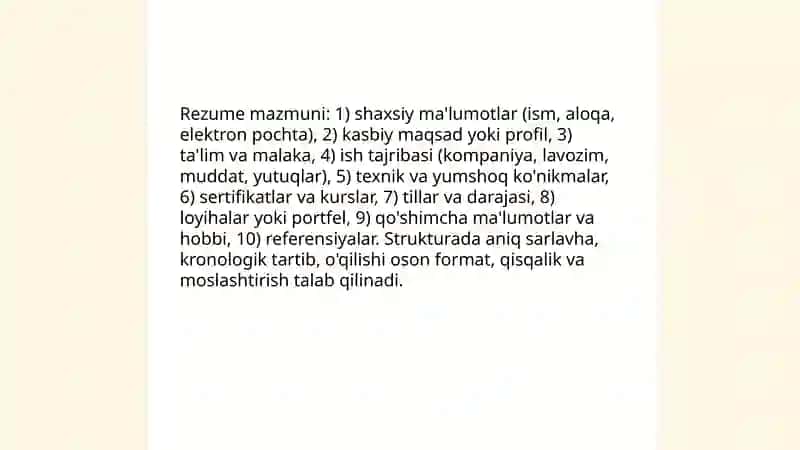 Rezume va uning turlari 4