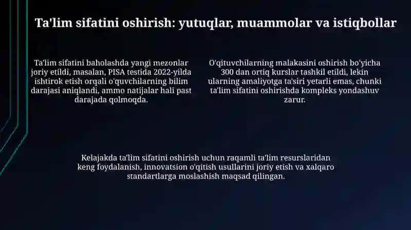 Oʼzbekiston Respublikasi taʼlim tizimidamodernizatsiyajarayoni 4