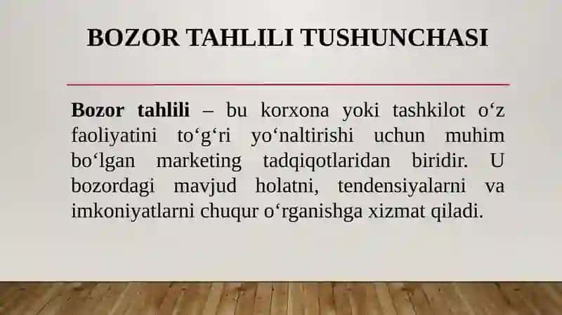 Bozor tahlili va raqobat ustunliklari 4