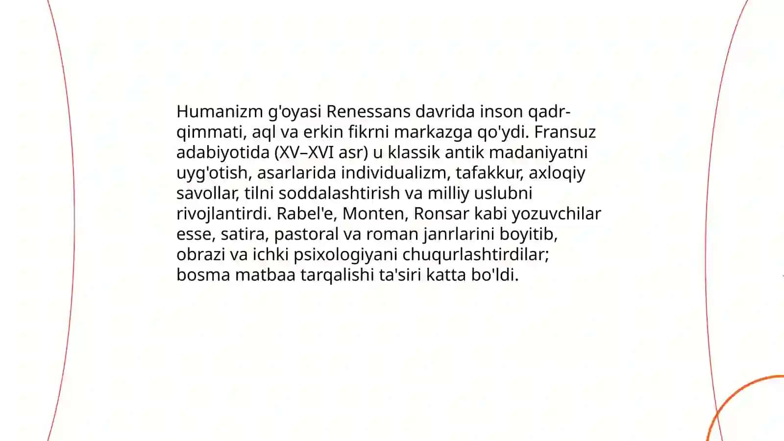 Fransuz uyg’onish adabiyoti 4