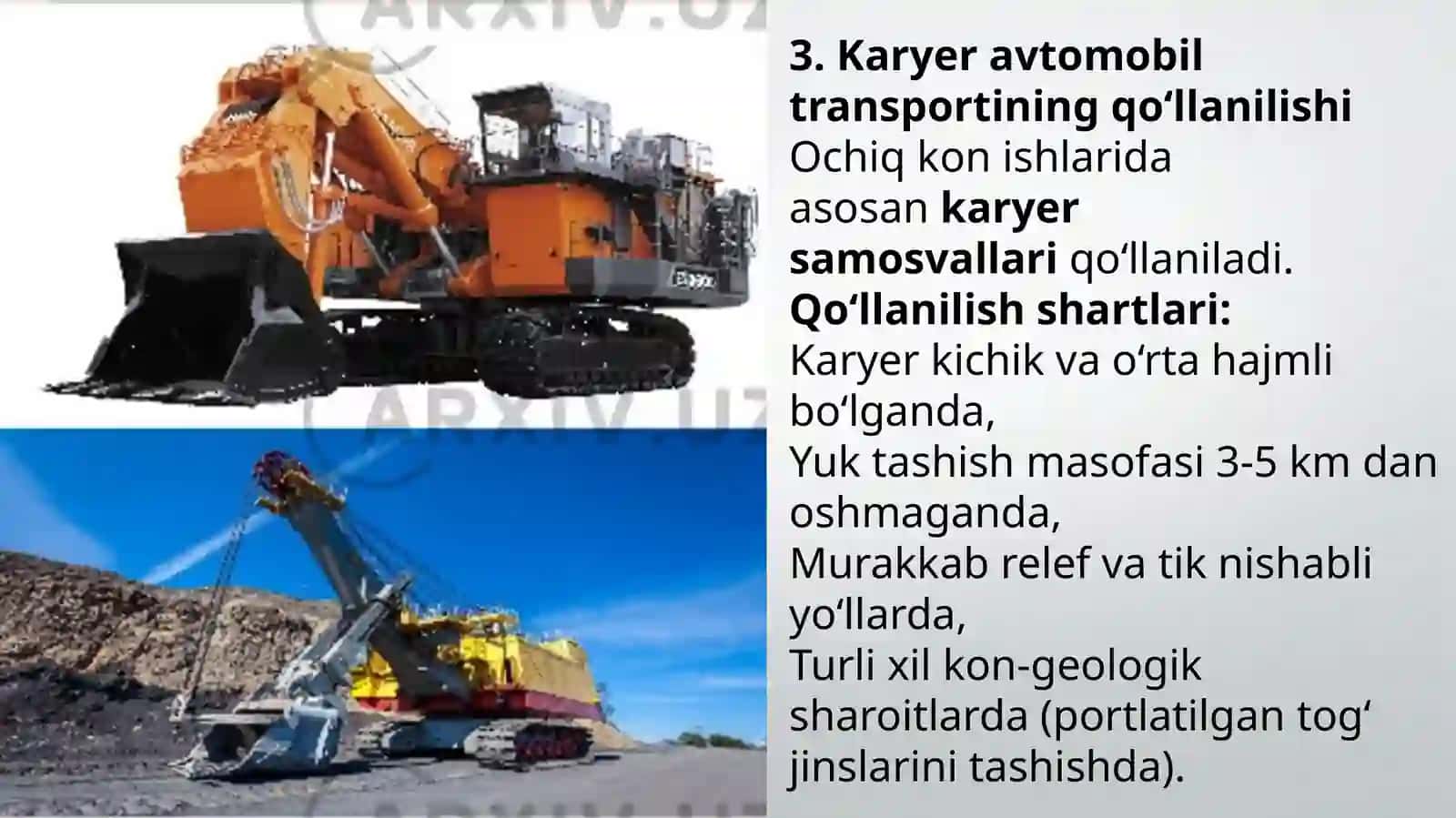 KARYER TRANSPORTI ISHINING ASOSIY JIHATLARI 4